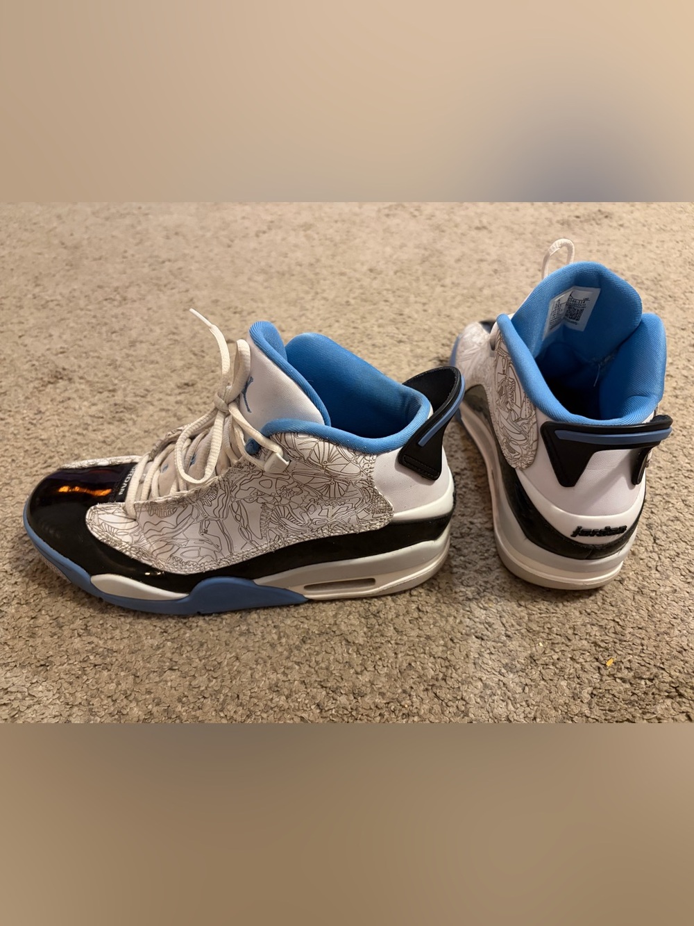 Nike Air Jordan Dub Zero “UNC” White University Shoes 311046-114 Men’s 9.5